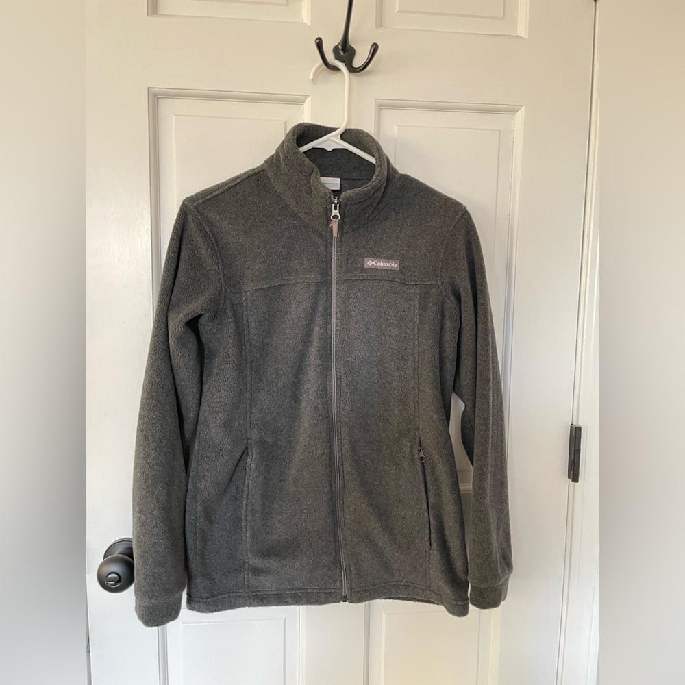 Boys Columbia Zip-up Fleece Charcoal Gray Size Large 14-16